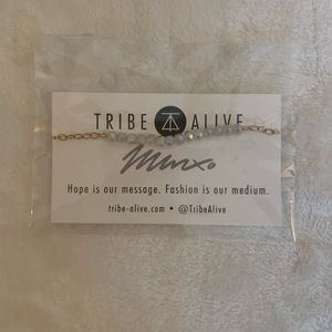 Tribe Alive Gold and White Beaded Bracelet (NWT)